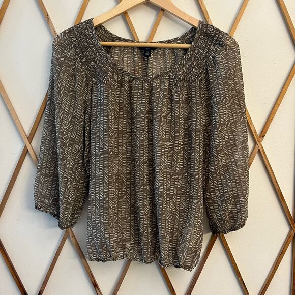 Banana Republic Sheer Peasant Blouse - Picture 1 of 3
